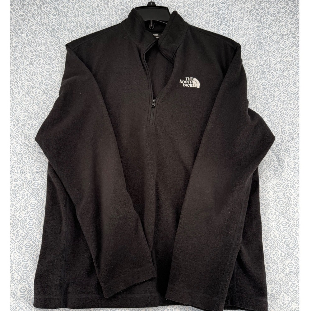The North Face TKA 100 Glacier Quarter Zip Fleece Pullover Black Mens M C744JK3